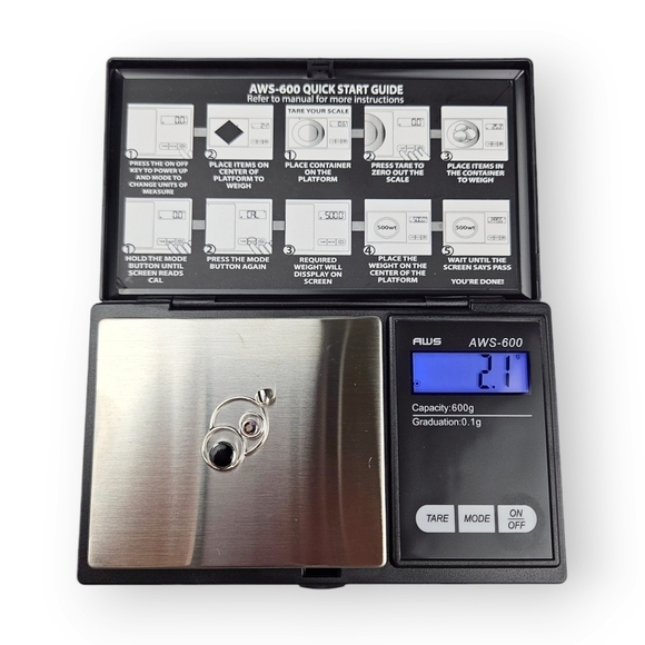 Circles Sterling Pendant Black Onyx Aurora Borealis Crystal Rhodium Plate 925 1" - Picture 6 of 6